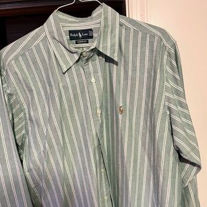 Green striped polo, Ralph Lauren, classic fit